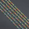High Quality Colorful enamel Oval Link Chain by foot/Necklace,sku#HX07