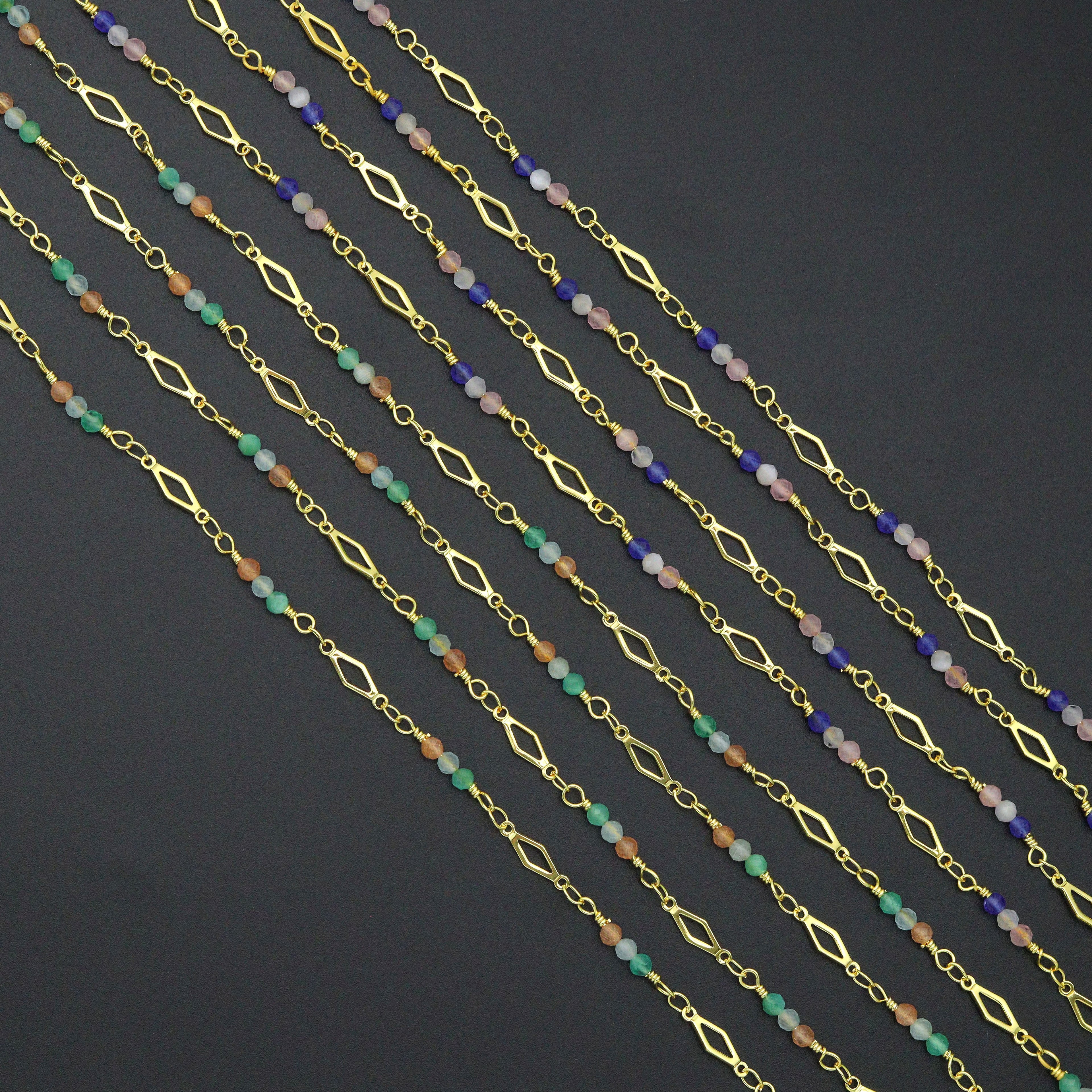 Wholesale 3mm Gemstone Rosary Chain by Yard, HX23