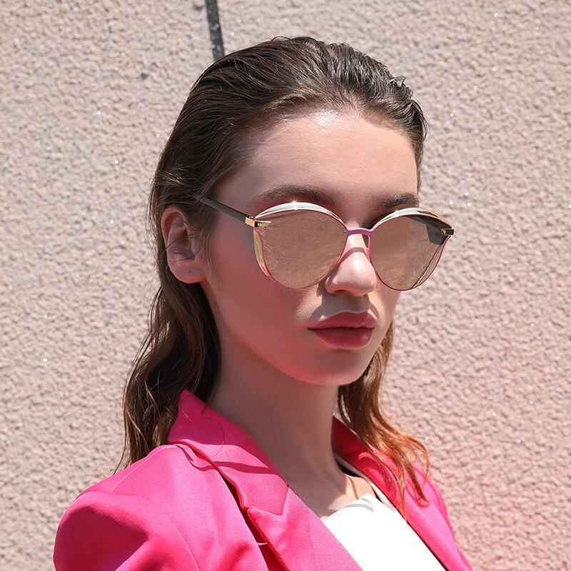 Lunettes de soleil de luxe pour femmes, nouvelle mode polarisée, monture ronde, sans cerclage, populaires, rétro, classiques, pour dames