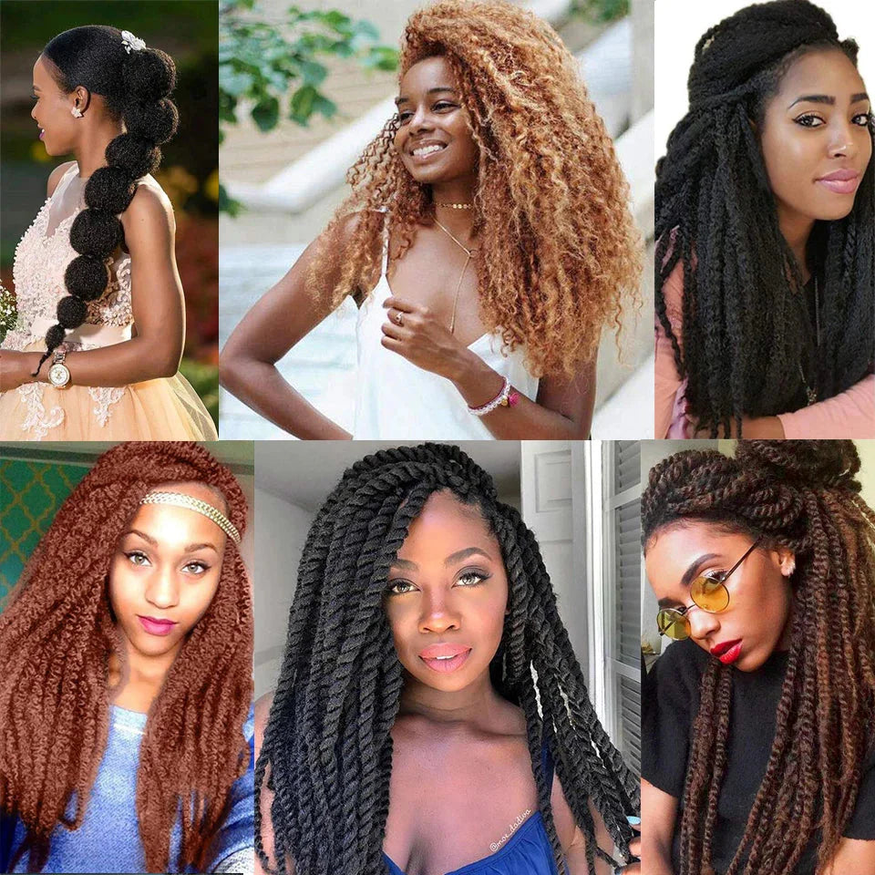 Cheveux Marley 18" pour tresses | Cheveux à tresser Afro Kinky Ombre | Extensions Kanekalon | 30 mèches/paquet