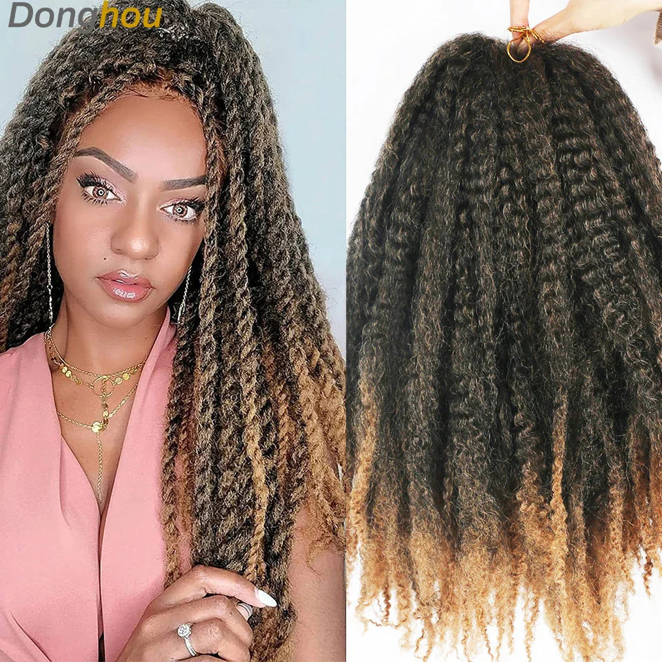 Cheveux Marley 18" pour tresses | Cheveux à tresser Afro Kinky Ombre | Extensions Kanekalon | 30 mèches/paquet