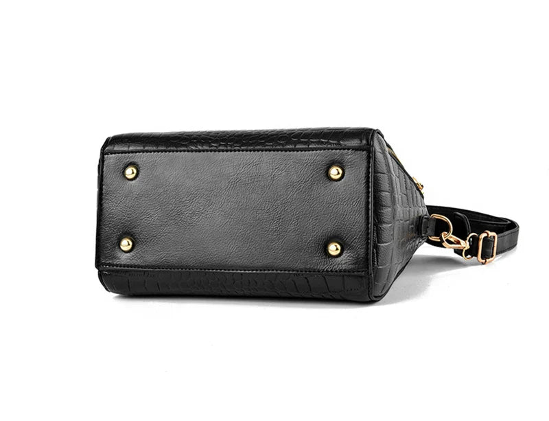 Sac à main de luxe motif crocodile pour femmes | Sac à bandoulière en cuir PU à pompons, nouvelle collection hiver (sac à main de marque, sac à main pour femme)