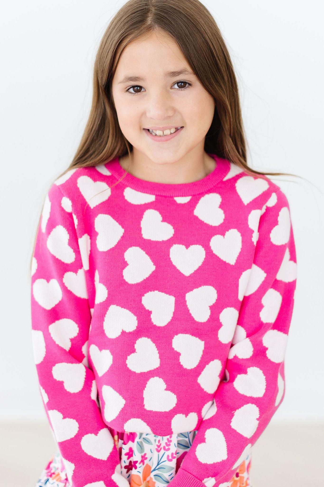 Pull Cœur Rose Vif