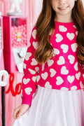 Pull Cœur Rose Vif