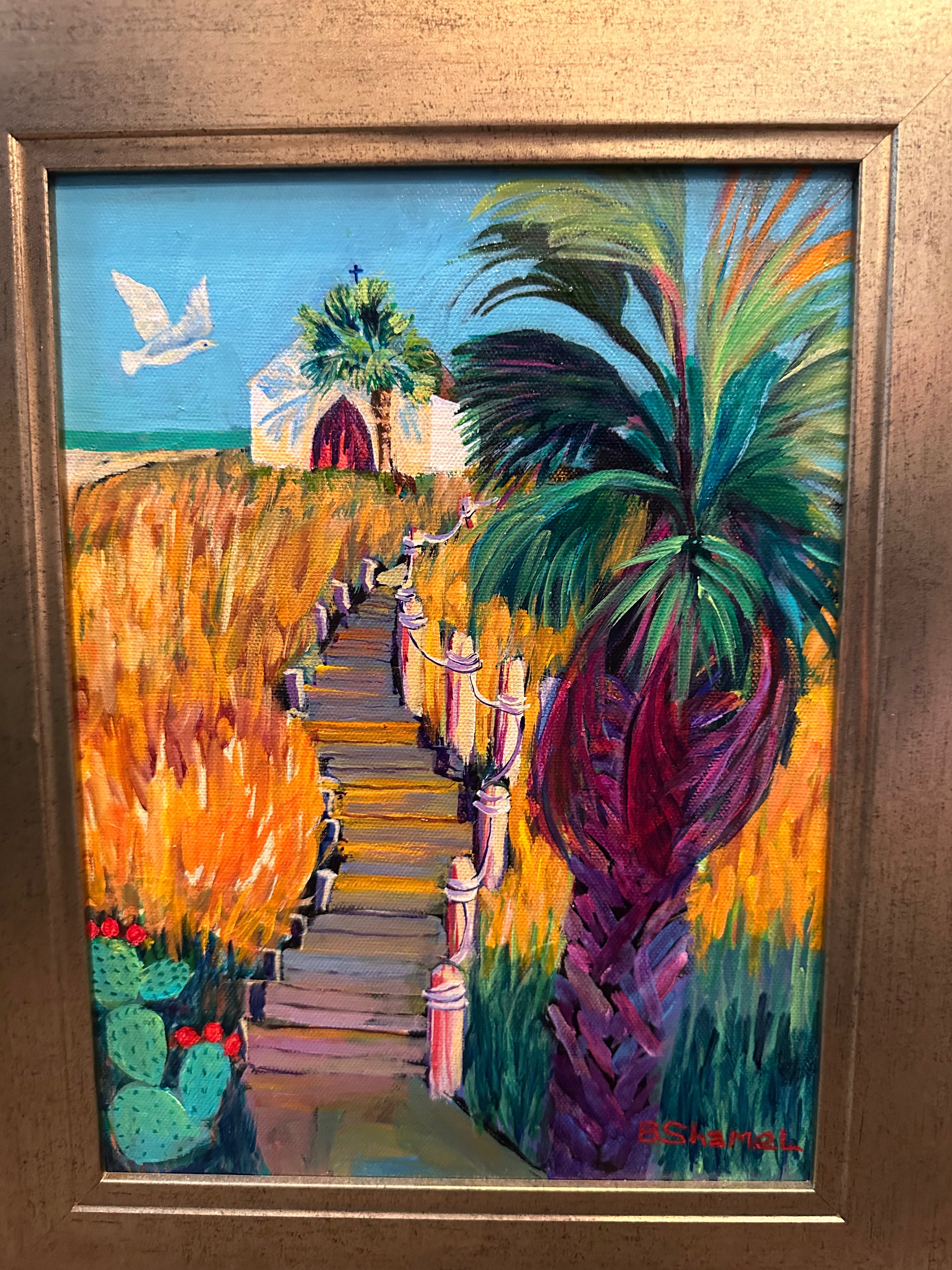 Betty Shamel – “Chapel in The Dunes” Acrylic Painting