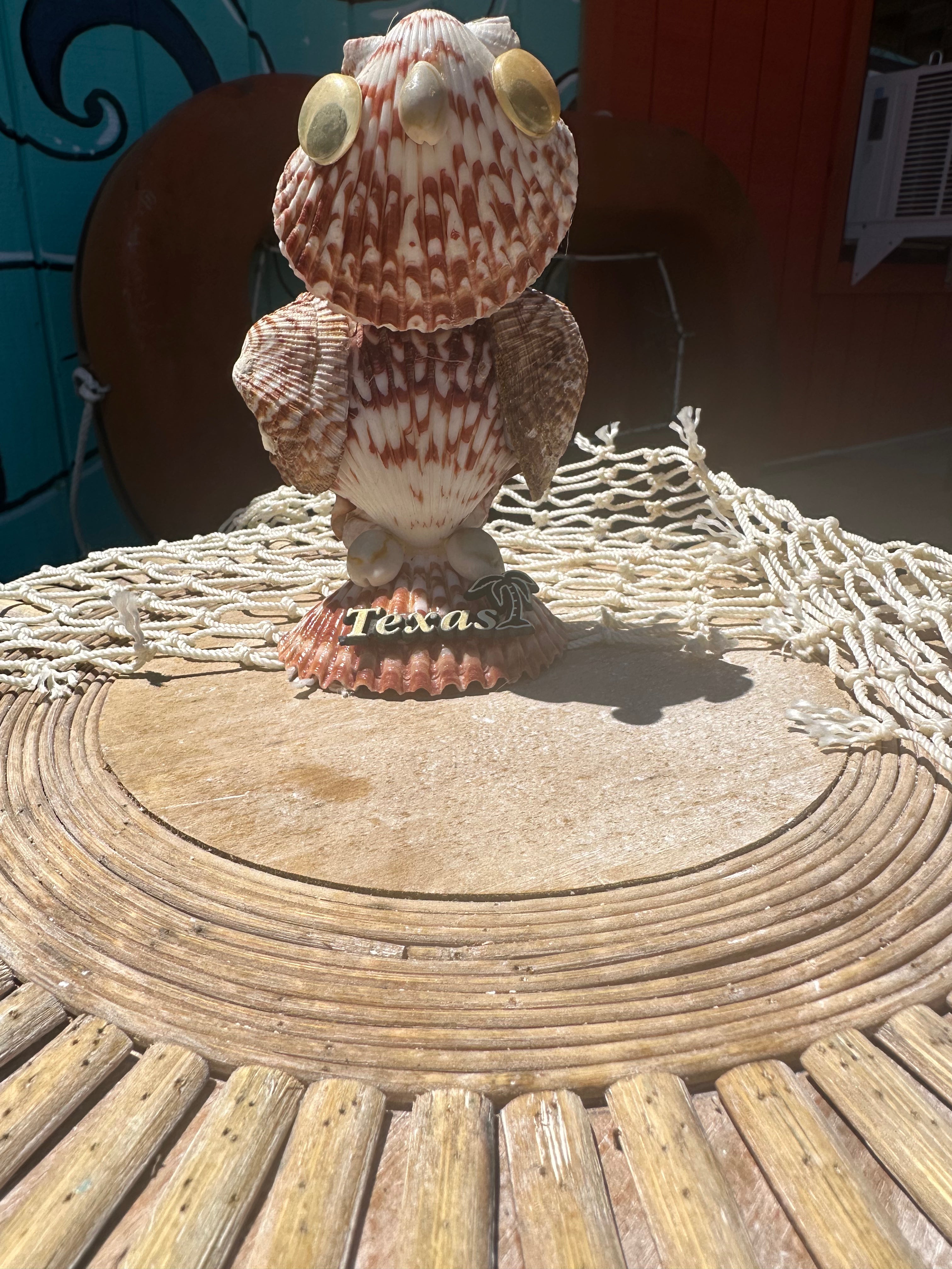 Vintage Texas Seashell Owl – 1970s Coastal Shell Figurine