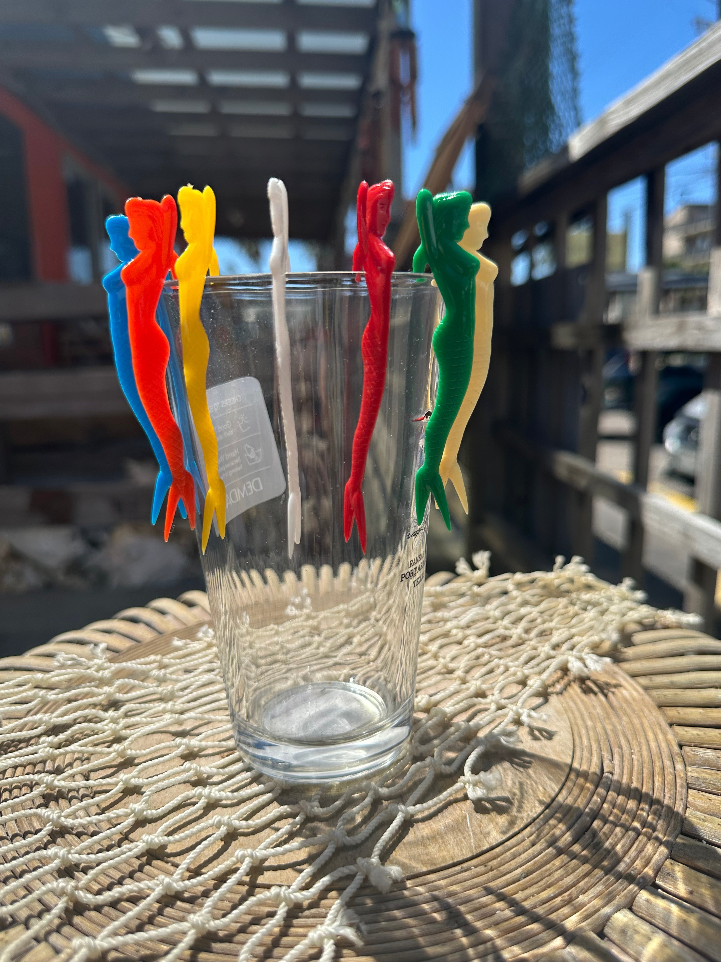 BULK 100 Party Pack 1950's Pin Up Mermaid Swizzle Skewers Sticks Cocktail Fork- Unique Garnish Picks