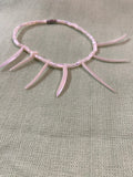 Vintage Light Pink Carved Shell Bracelet - Handmade Coastal Jewelry