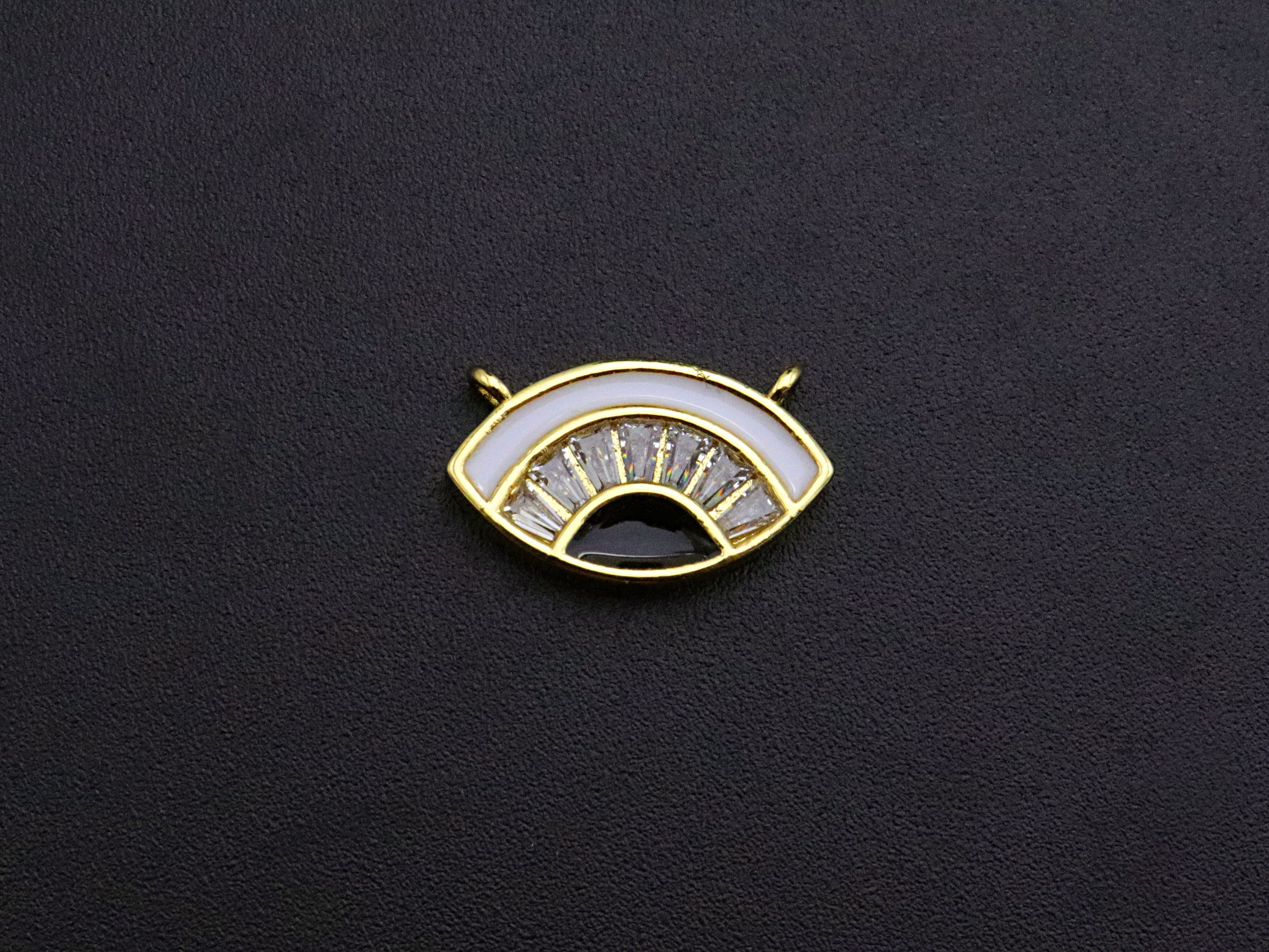 Enamel Evil Eye Connector Pendant, CZ Micro Pave Oil Drop pendant,Enamel pendant,Enamel Jewelry, 17x10mm, sku#F1051