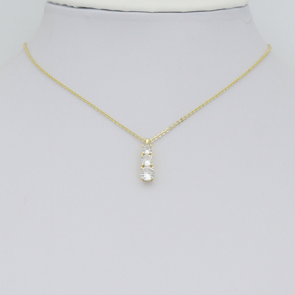 Triple CZ Bar Pendant charm for Necklace Bracelet Jewelry Making Supply, Sku#LX927