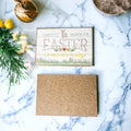 Easter Spring Floral Block Signs Set - Watercolor Bunny and Hippity Hoppity