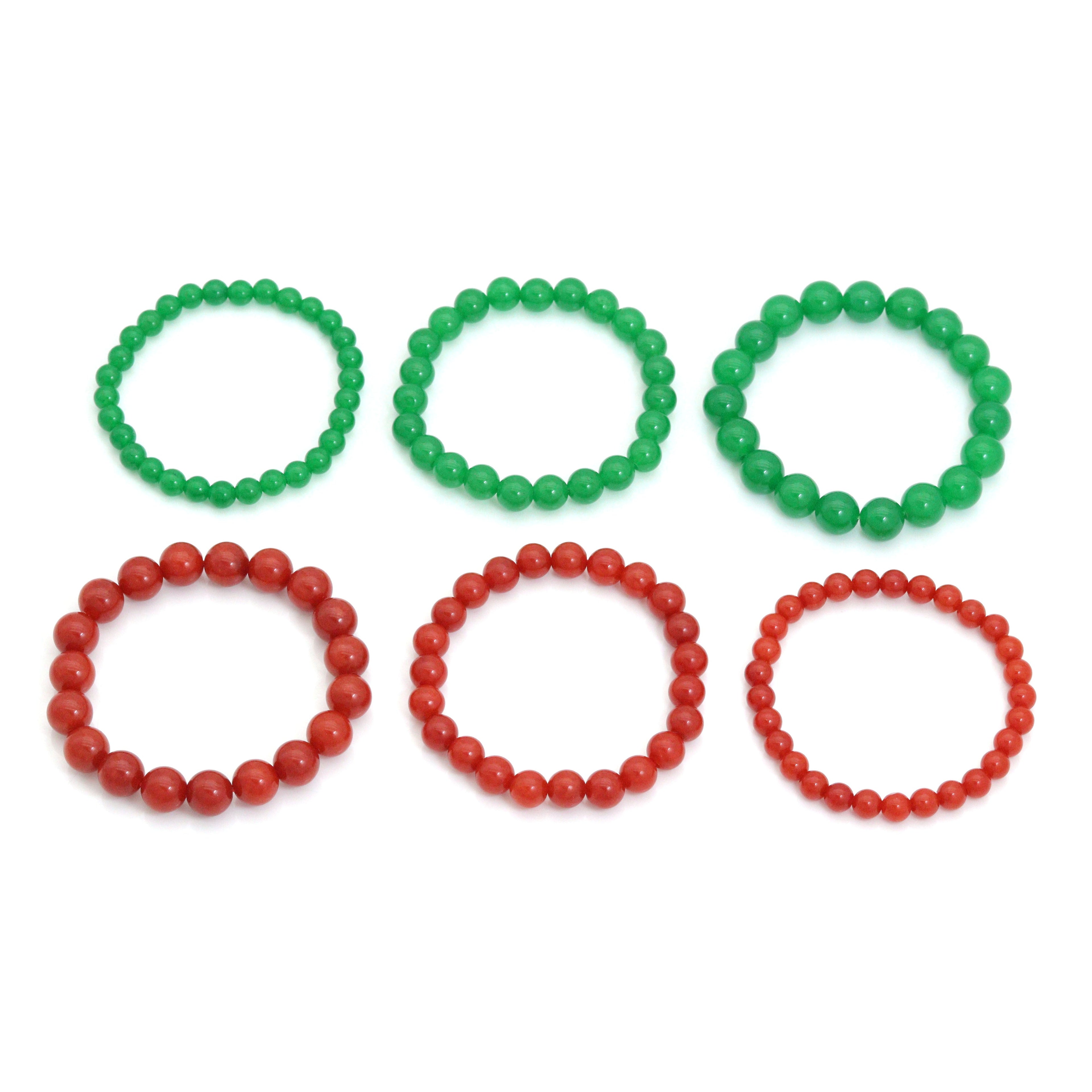Round Smooth Jade Stretchy Bracelet, Sku#EF726