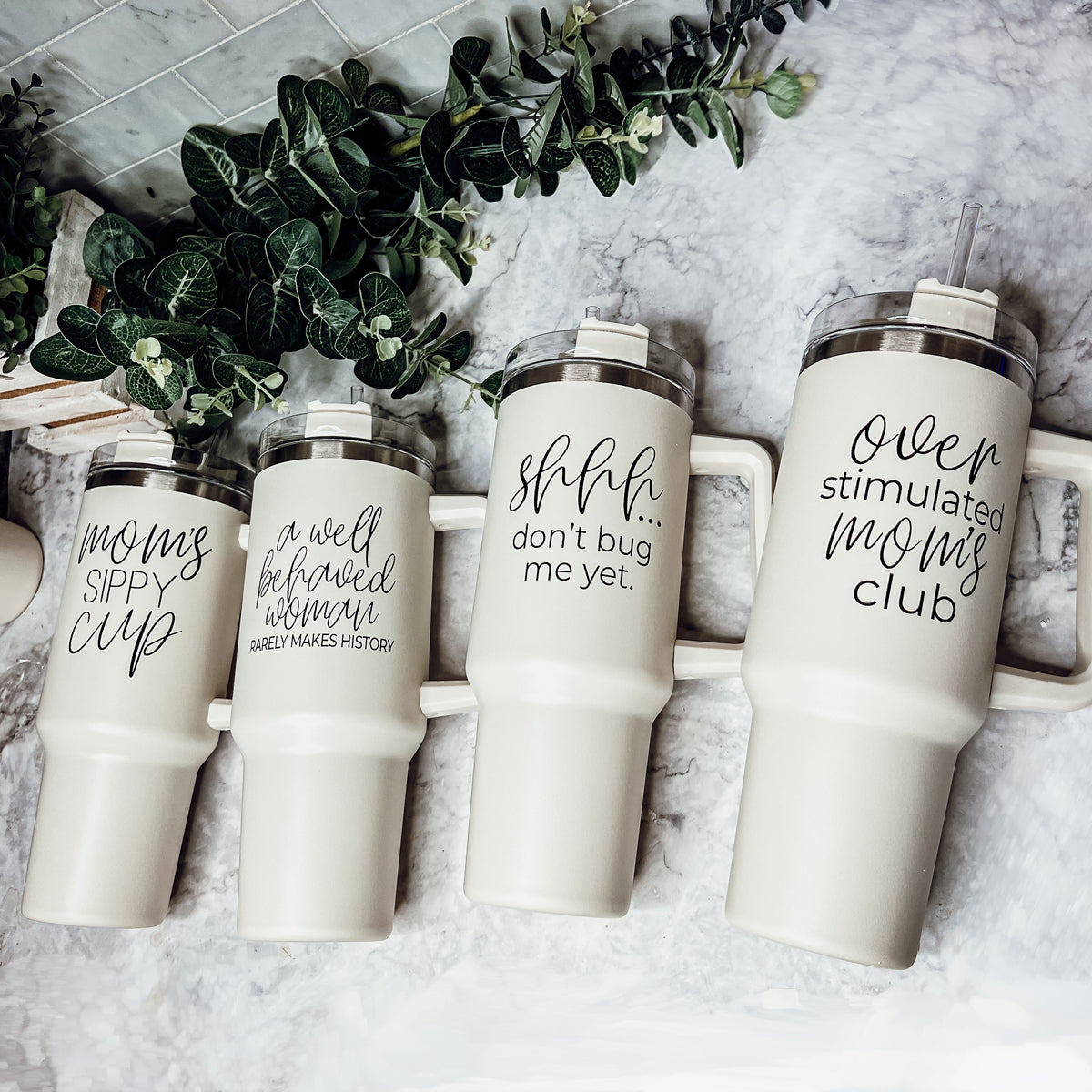 Insulated 40oz Travel Mug With Handle, Lid & Straw - Sweater Weather Fall Mug