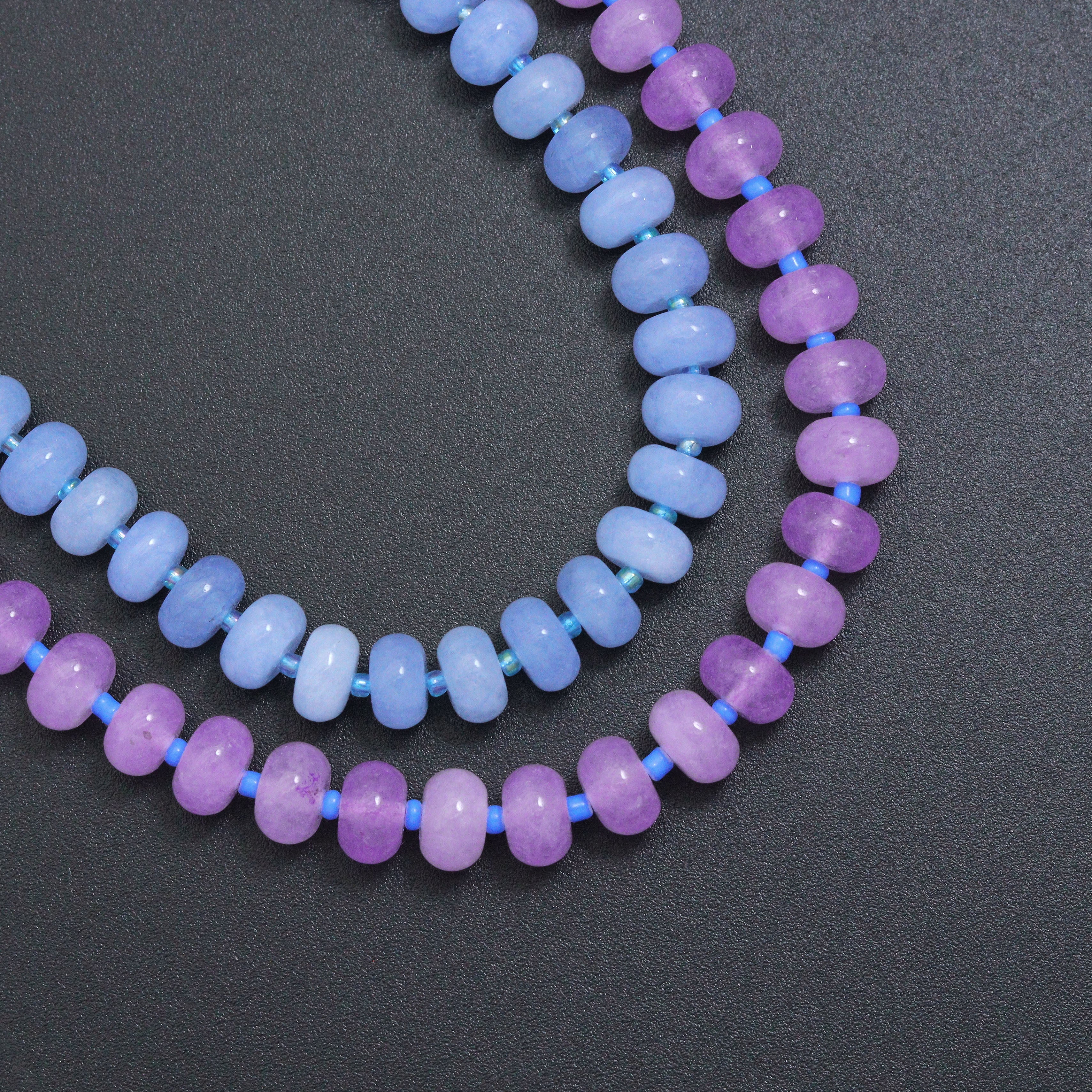 Blue Purple Roundelle Gemstone beads necklace, sku#EF812
