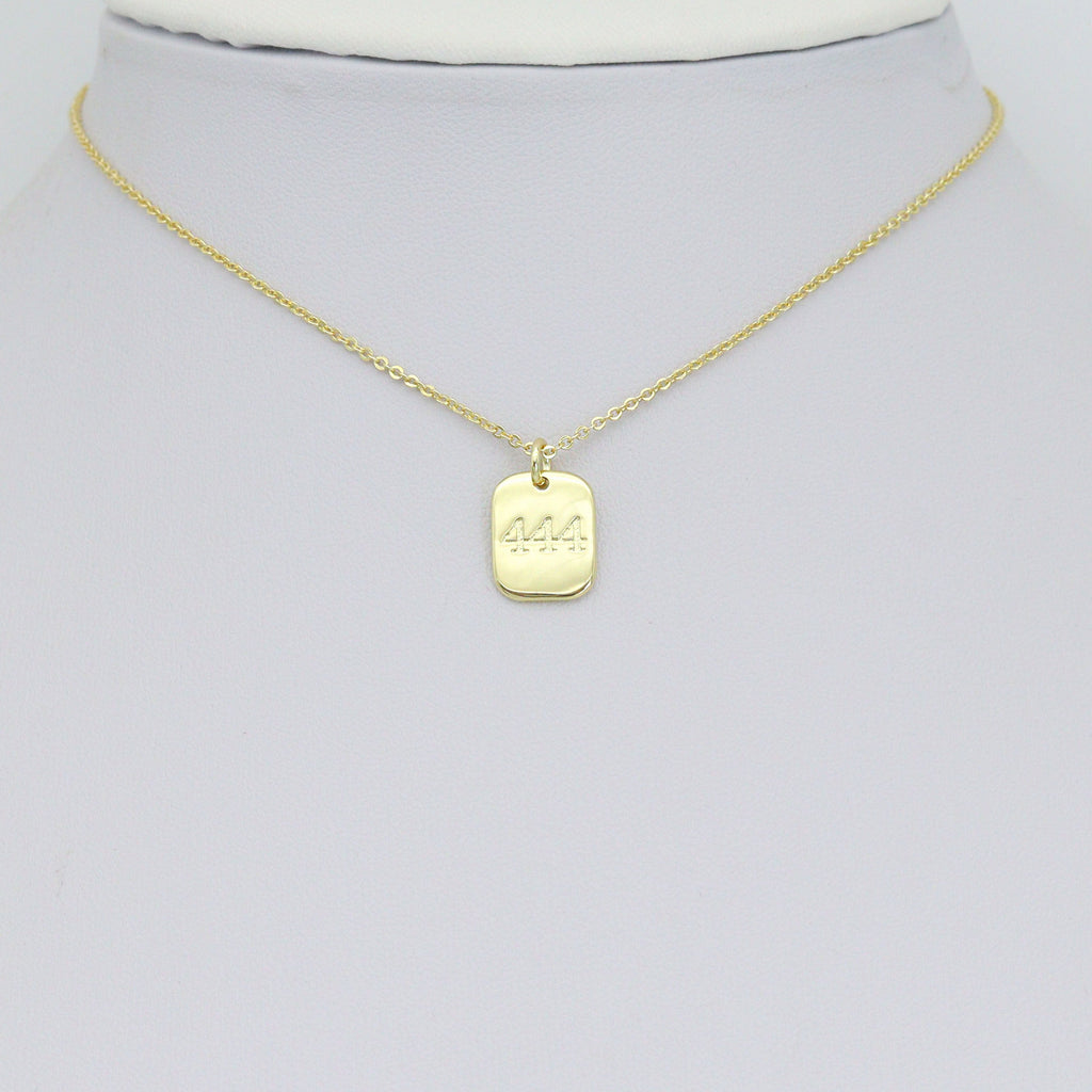 Gold Angel Number Rectangle Charms/Pendants, Sku#LX931