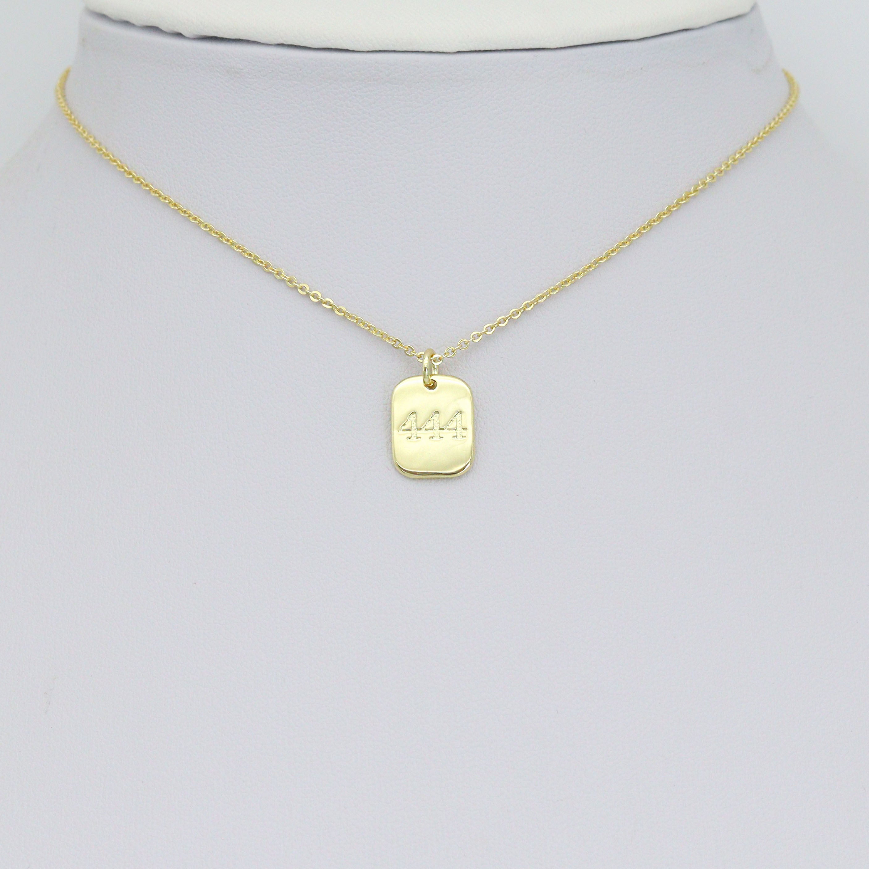 Gold Angel Number Rectangle Charms/Pendants, Sku#LX931
