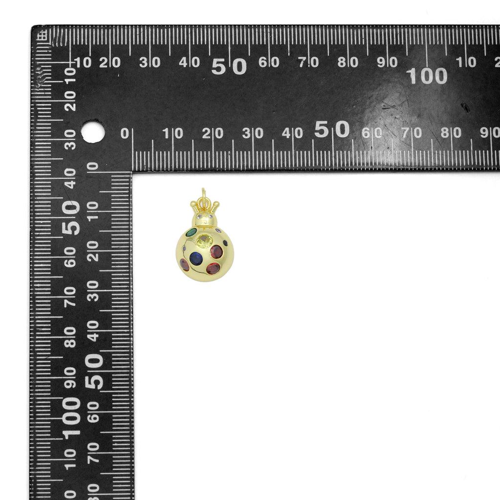 Colorful CZ Ladybird Laybug Pendant charm, Sku#JL209