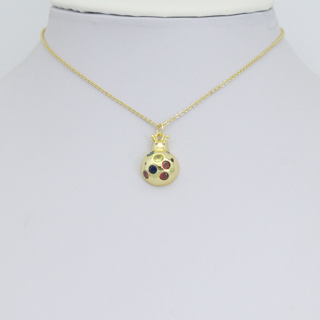 Colorful CZ Ladybird Laybug Pendant charm, Sku#JL209