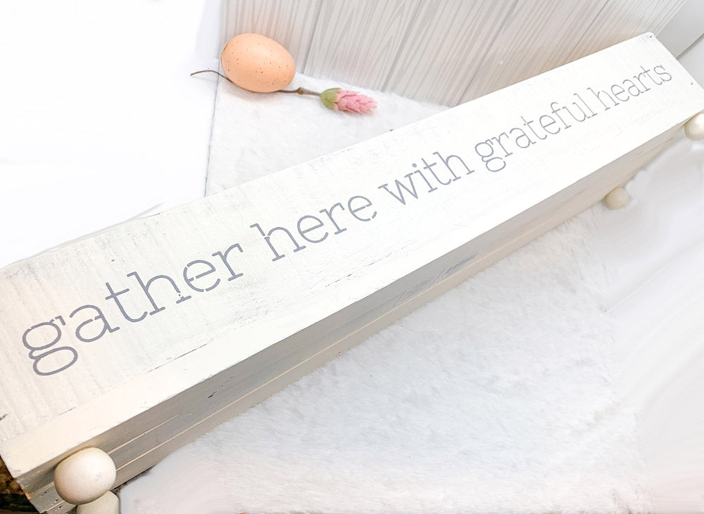 Gather Wooden Tray Long Box Centerpiece 20x12 Rustic Handmade Planter Decorative Storage