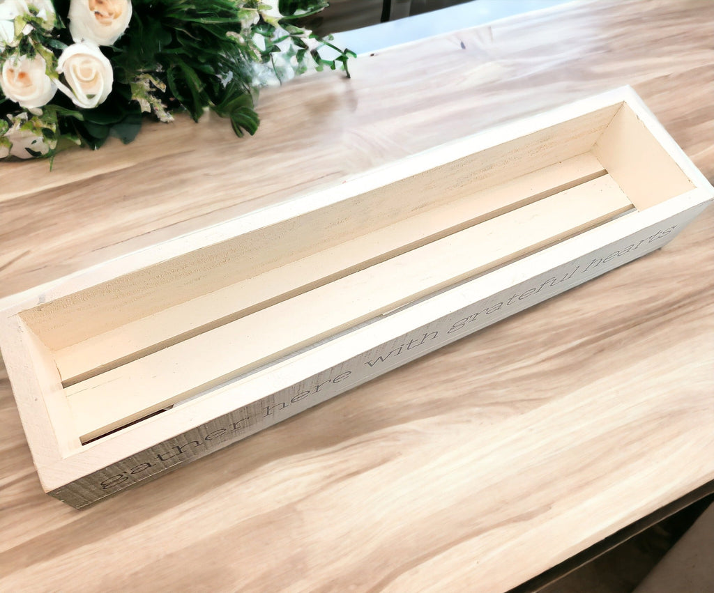 Gather Wooden Tray Long Box Centerpiece 20x12 Rustic Handmade Planter Decorative Storage