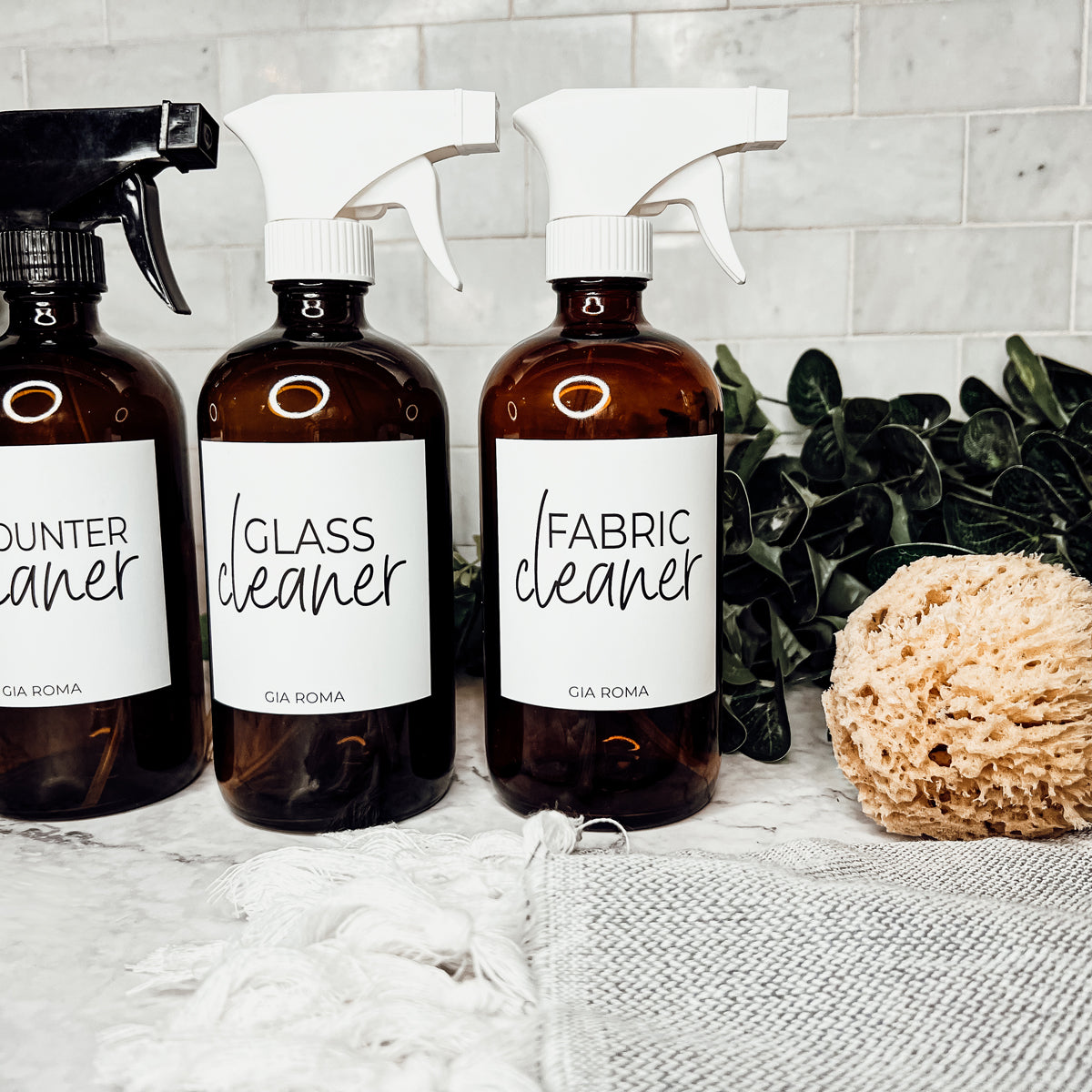 16oz Boston Round Glass Refillable Cleaning Bottles For Soap Lotion Dispensers