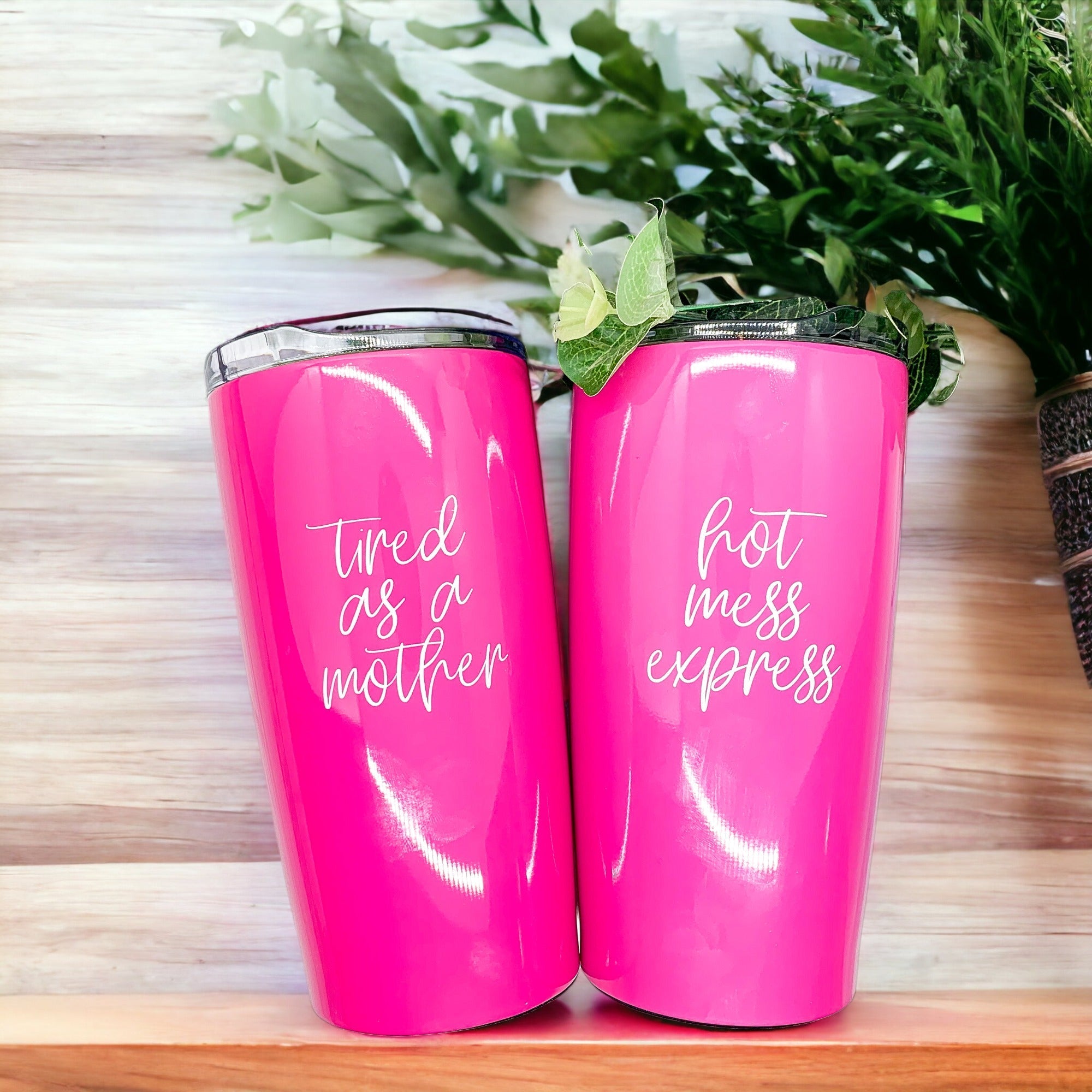 Hot Mess Pink 18oz Stainless Steel Travel Mug Vacuum Insulated Coffee Cup