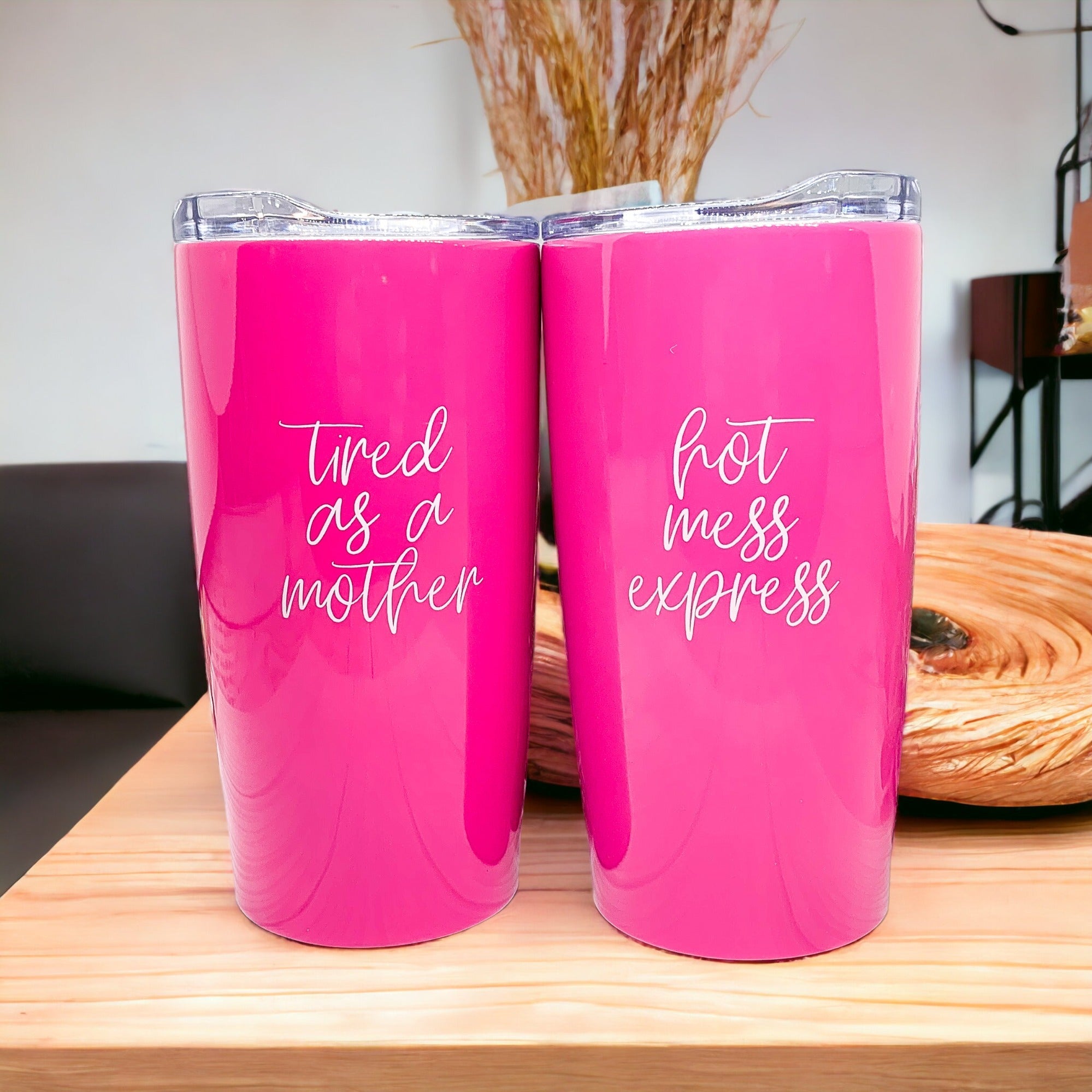 Hot Mess Pink 18oz Stainless Steel Travel Mug Vacuum Insulated Coffee Cup