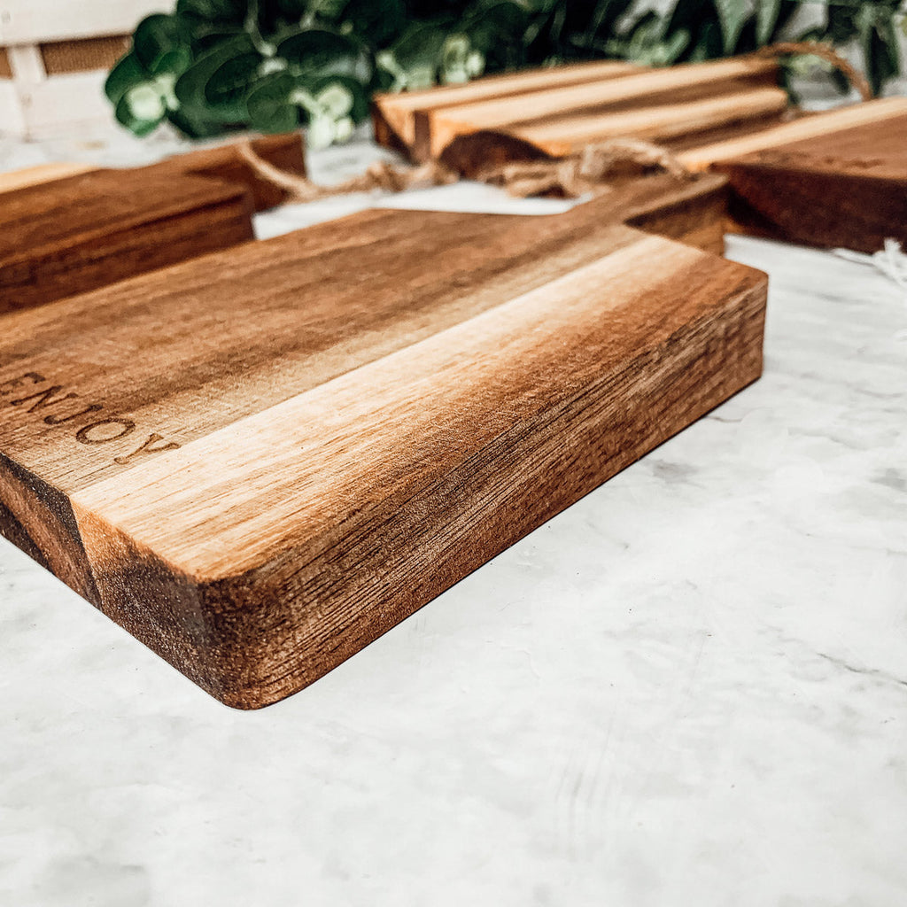 Acacia Charcuterie Boards Set Of 4 8x4.5in Small Serving Boards With Jute Hangs