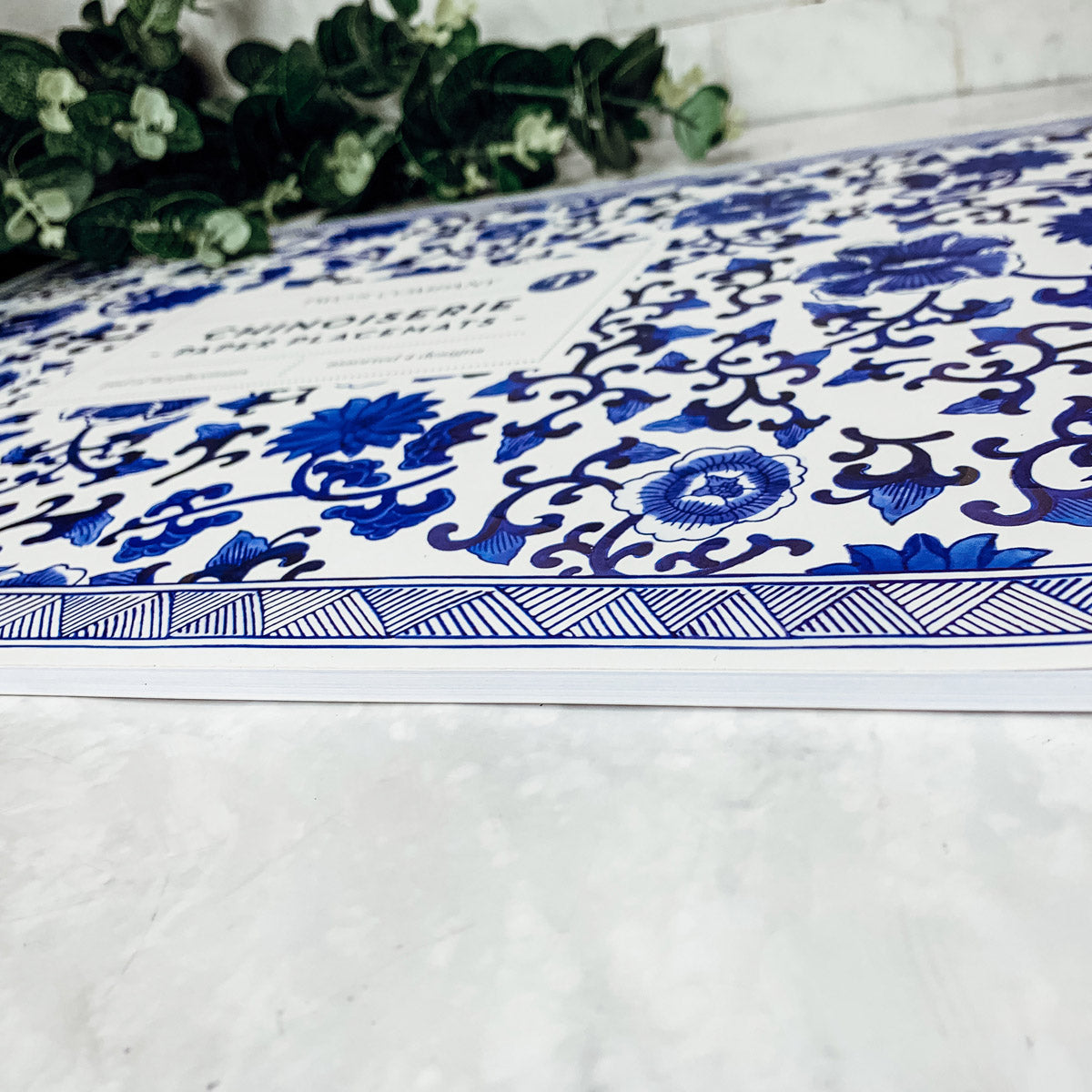 Chinoiserie Placemats Set Of 4 - Elegant Asian Floral Vinyl Placemats, Easy