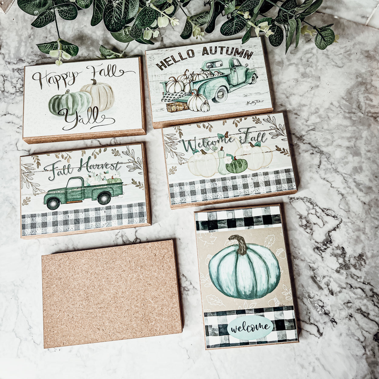 Fall Welcome Wooden Sign 6x4x1 Handmade Tiered Tray Shelf Mantel Decor