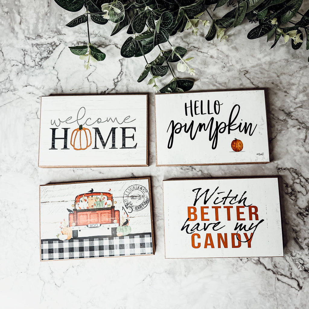 Witch Better Have My Candy Wooden Halloween Sign 6 X 4 X 1 Inch Rustic Orange Black Decor