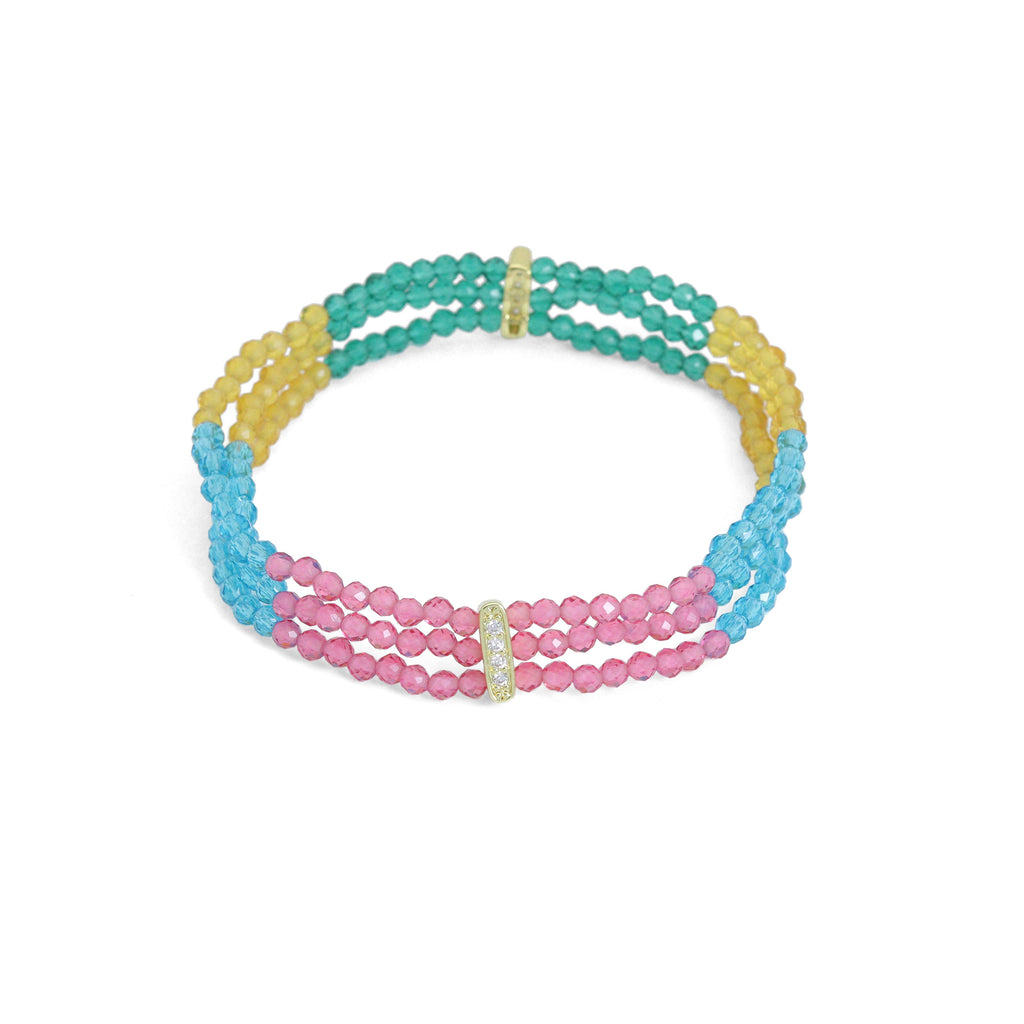 3mm Chinese Crystal Stretchy Bracelet, Sku#EF650