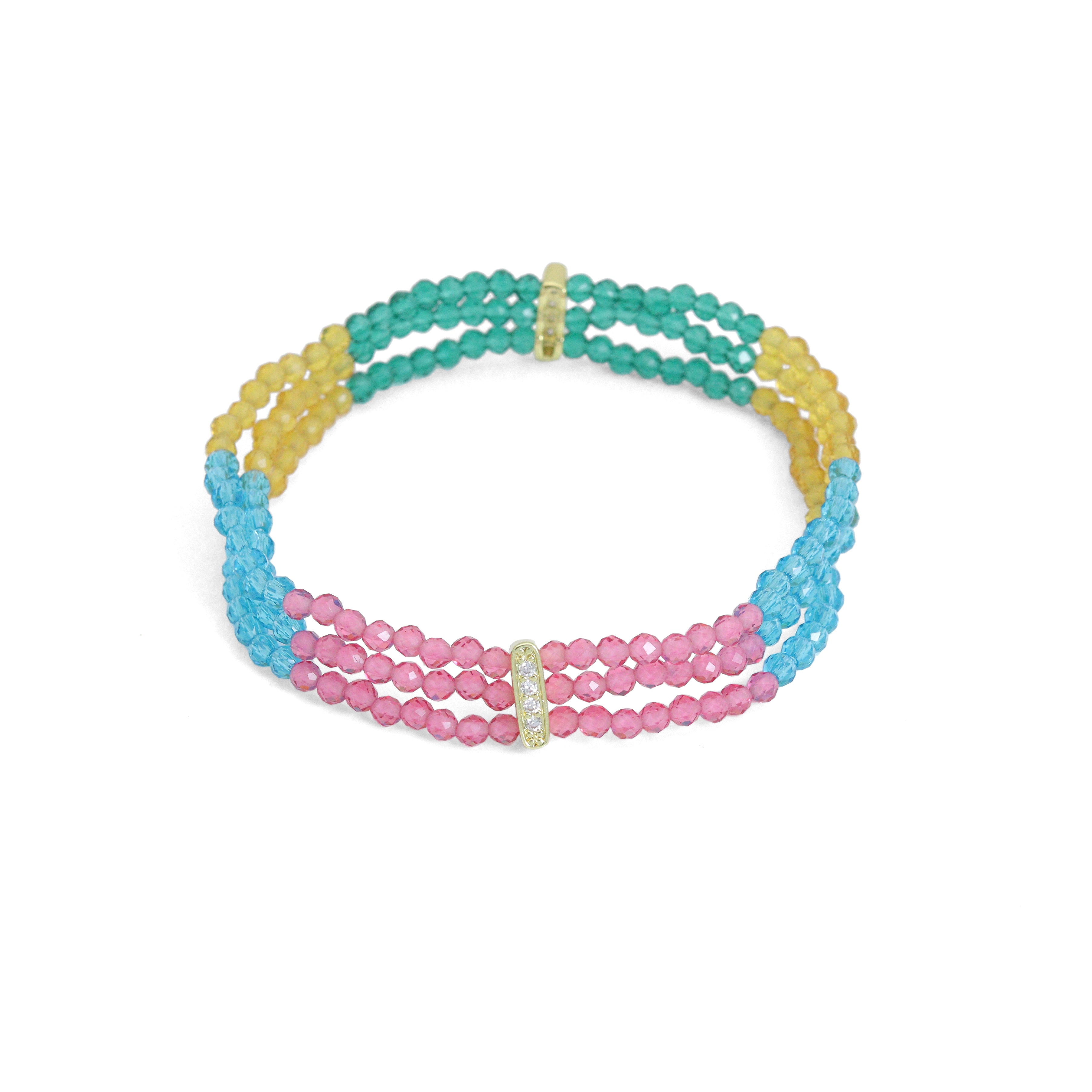 3mm Chinese Crystal Stretchy Bracelet, Sku#EF650
