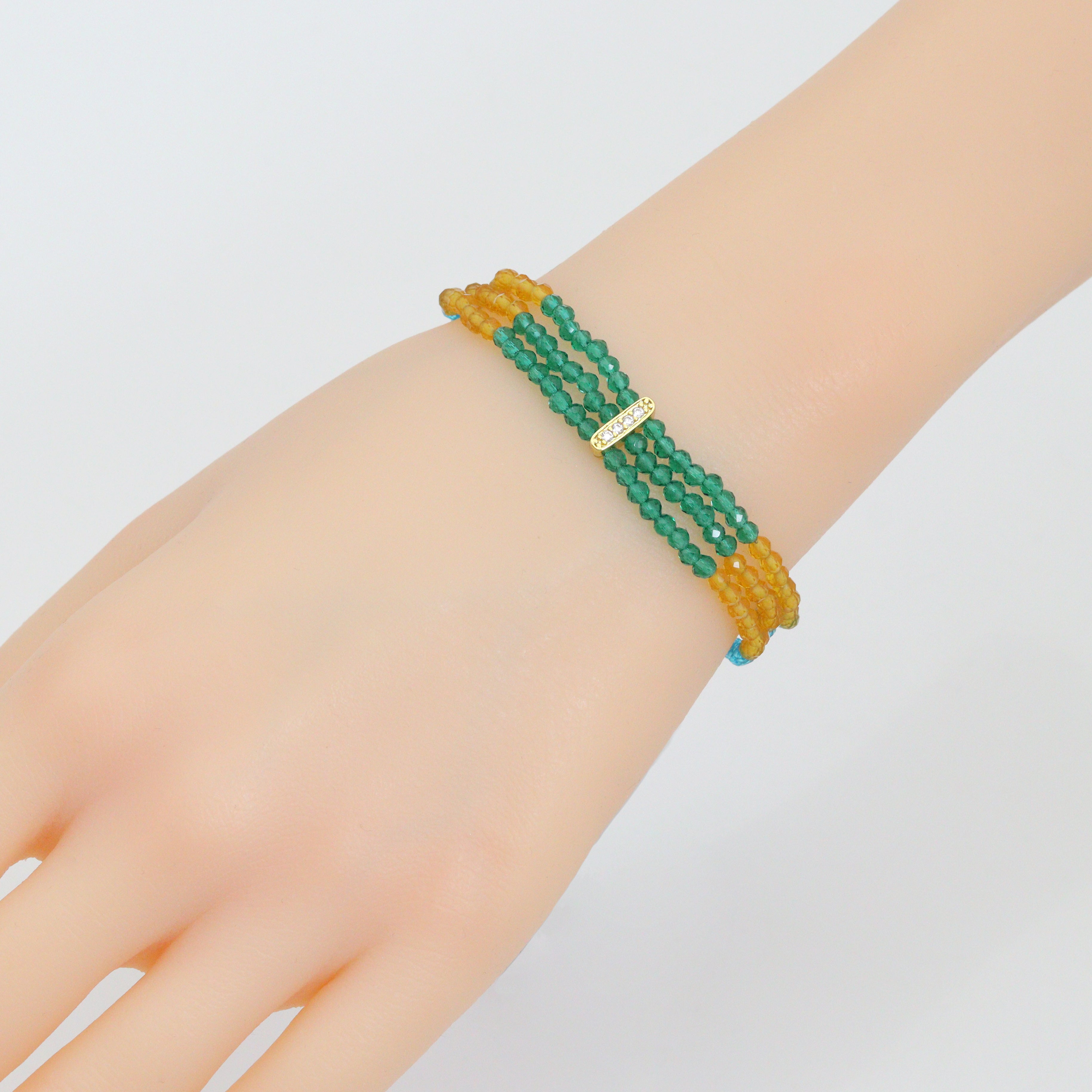 3mm Chinese Crystal Stretchy Bracelet, Sku#EF650