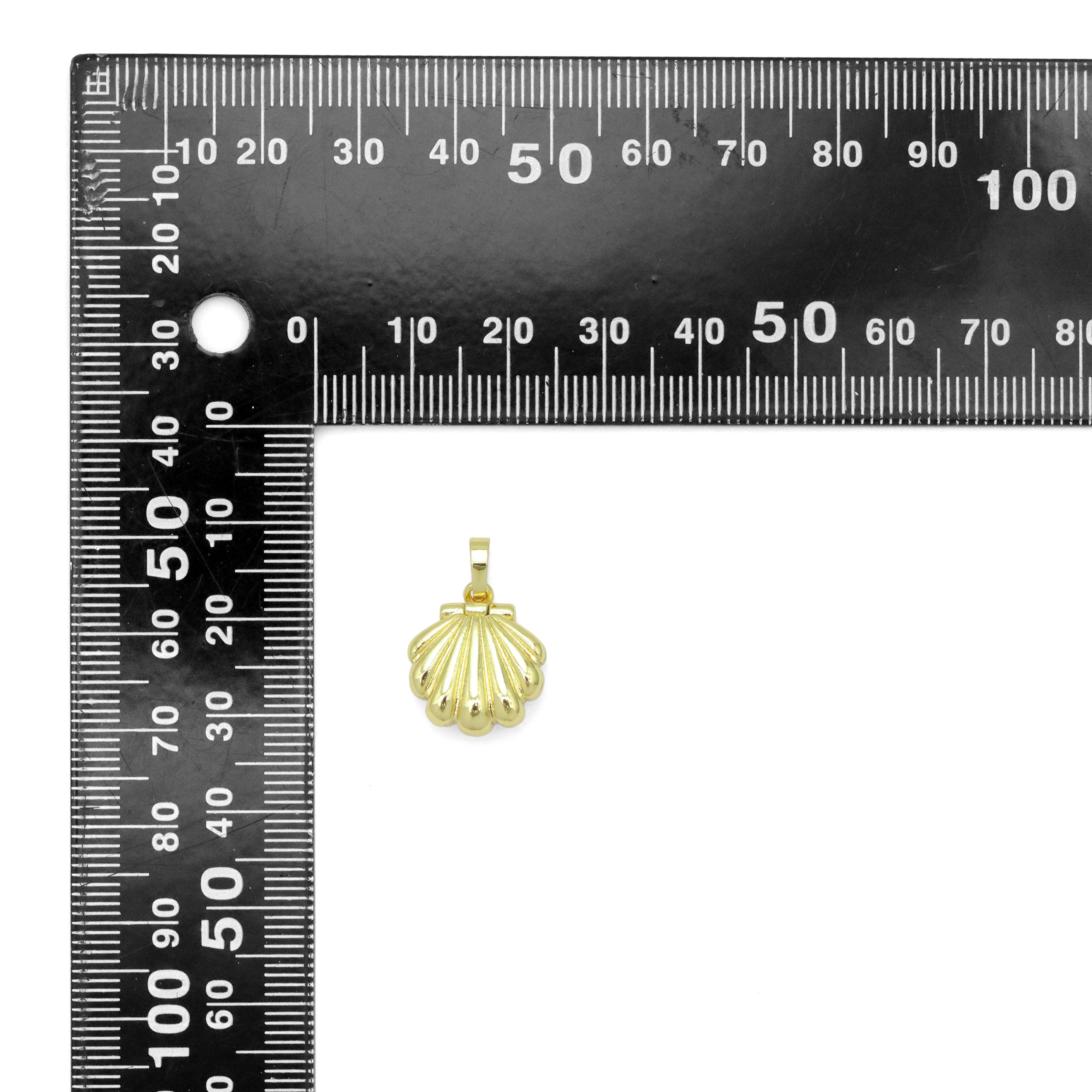 White Pearl Gold Shell Shape charm, Sku#LK1022