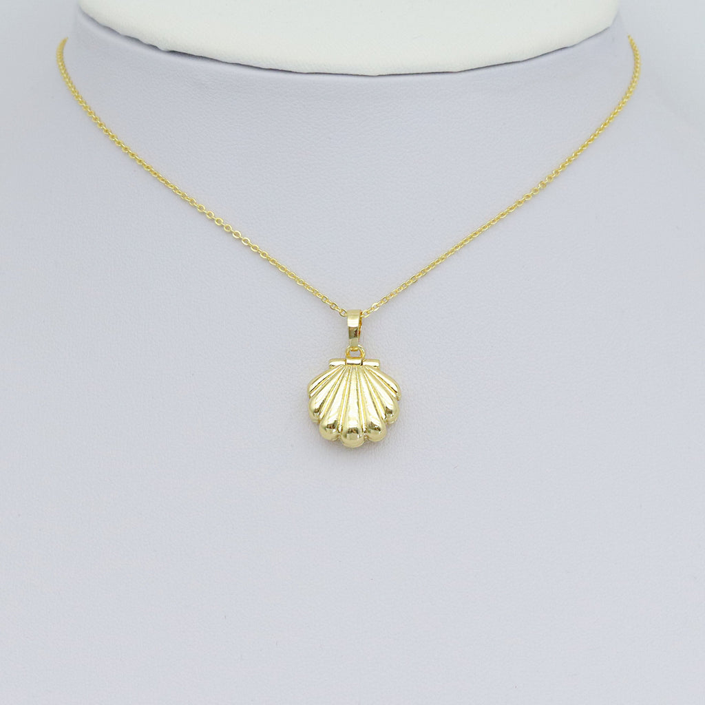 White Pearl Gold Shell Shape charm, Sku#LK1022