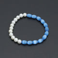 Cat's Eye with Mother of Pearl Stretchy Bracelet, Sku#EF639