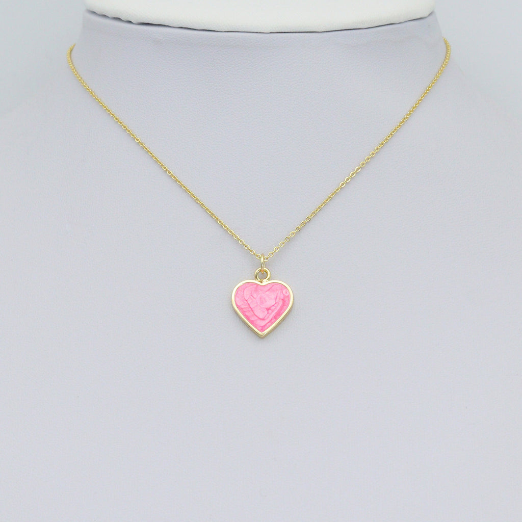 Colorful Enamel Heart Charm Pendant,Sku#Y1048