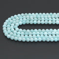 Blue Jade Round Smooth Beads, Sku#U1855