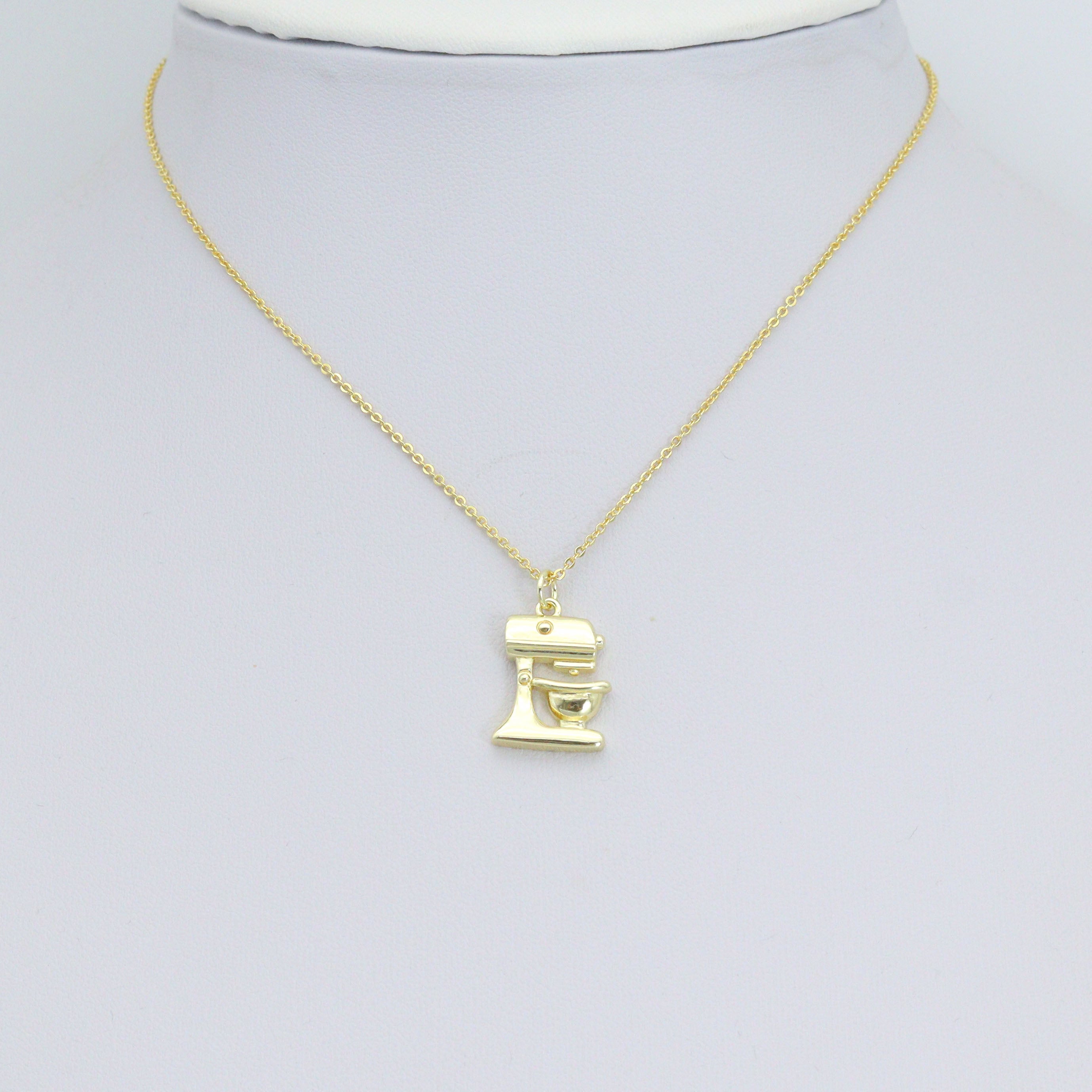 Gold Key Book Dolphin bakery mixer mechine Charm Pendant, Sku#Y1056