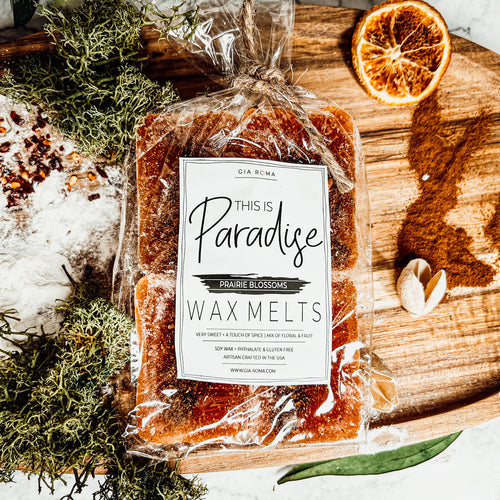 Natural XL Wax Melts - Orange Mandarin Citrus Spice Paradise Scent Floral Apple