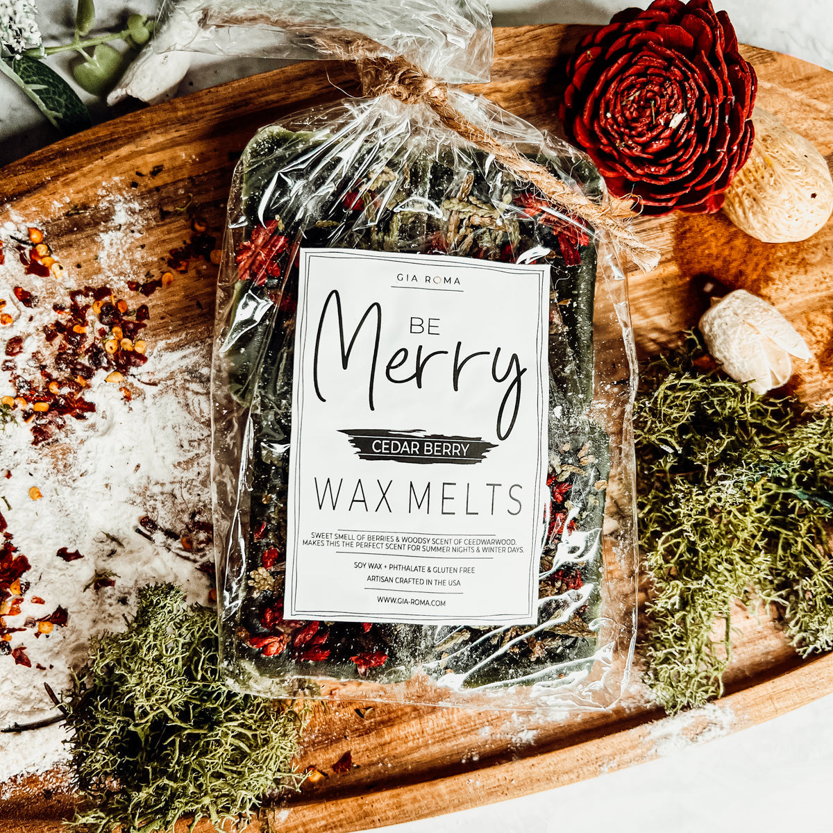Cedar Berry XL Wax Melts Cranberry Sugar Wood Cabin Winter Scent With Cedar Tip