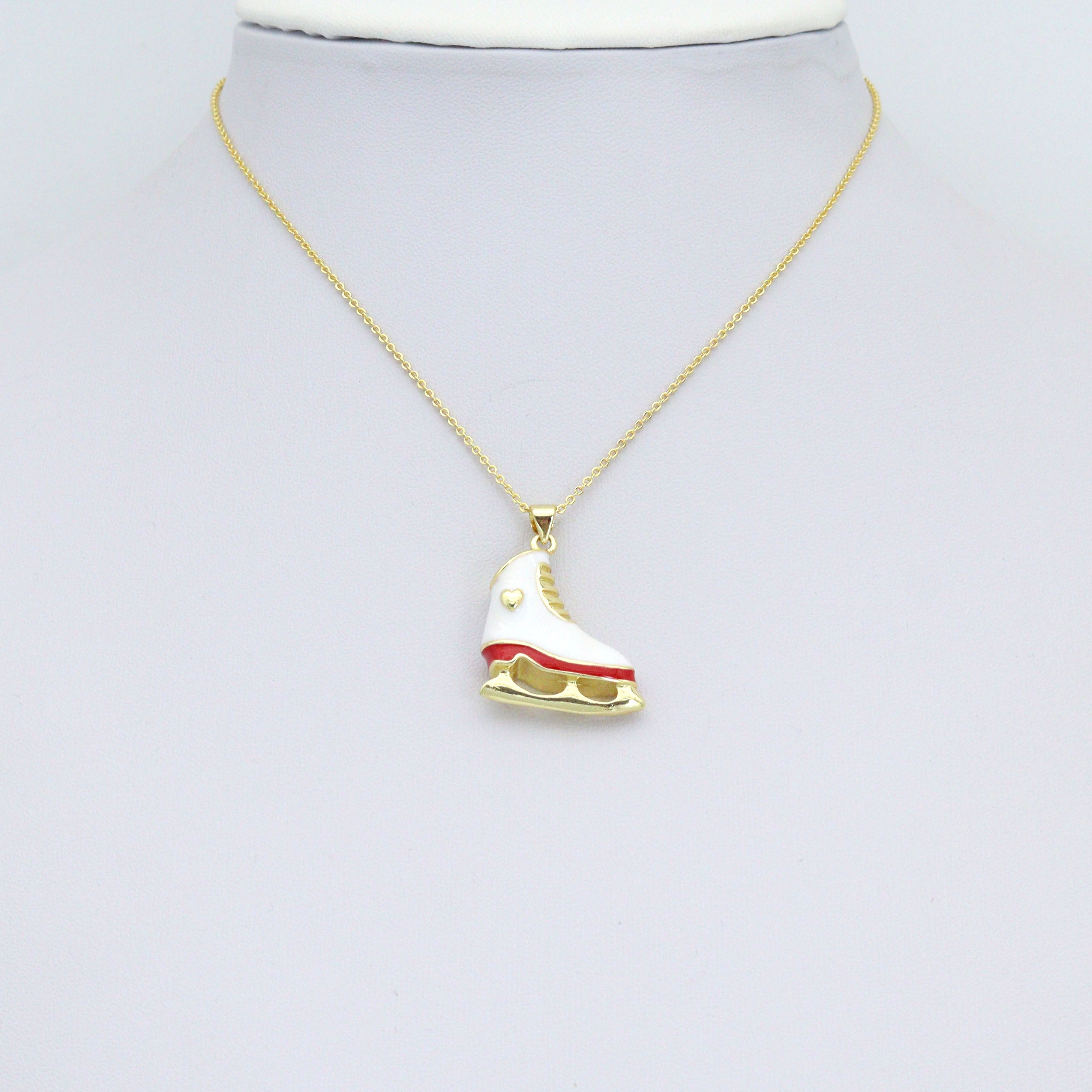 Enamel Ice Skating shoe Shape charm, Sku#LK1266