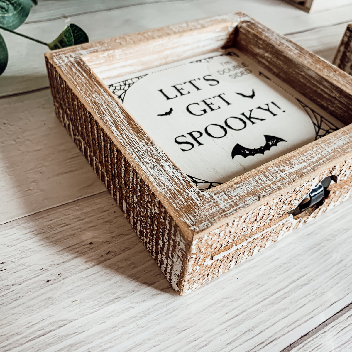 Double-Sided Reversible Pumpkin Sign Hey There Pumpkin / Lets Get Spooky