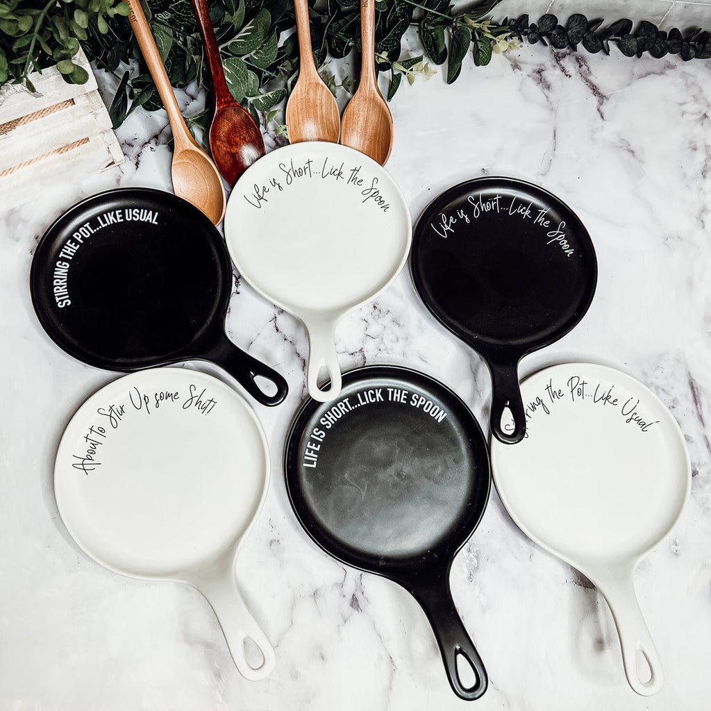 Spoon Rest And Wooden Spoon Set Custom Color Quote Choice Kitchen Gift