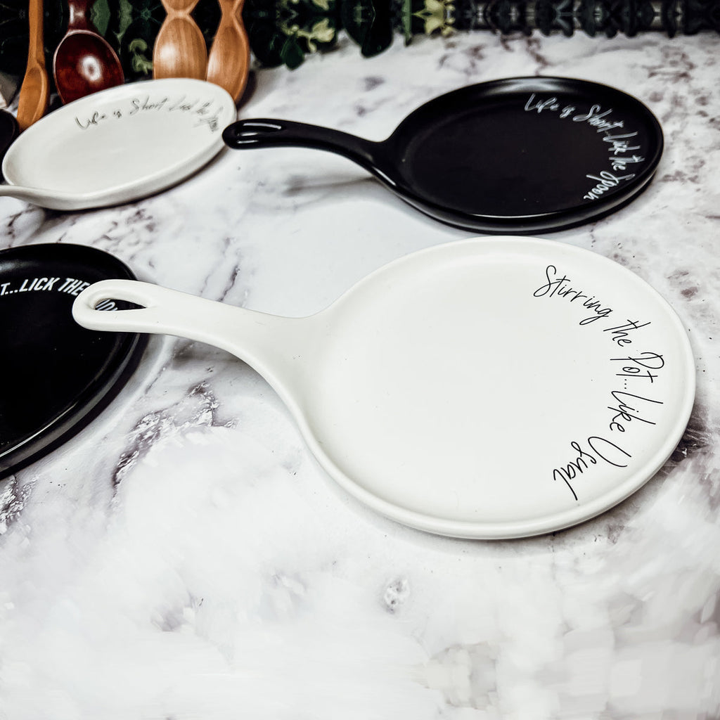 Spoon Rest And Wooden Spoon Set Custom Color Quote Choice Kitchen Gift