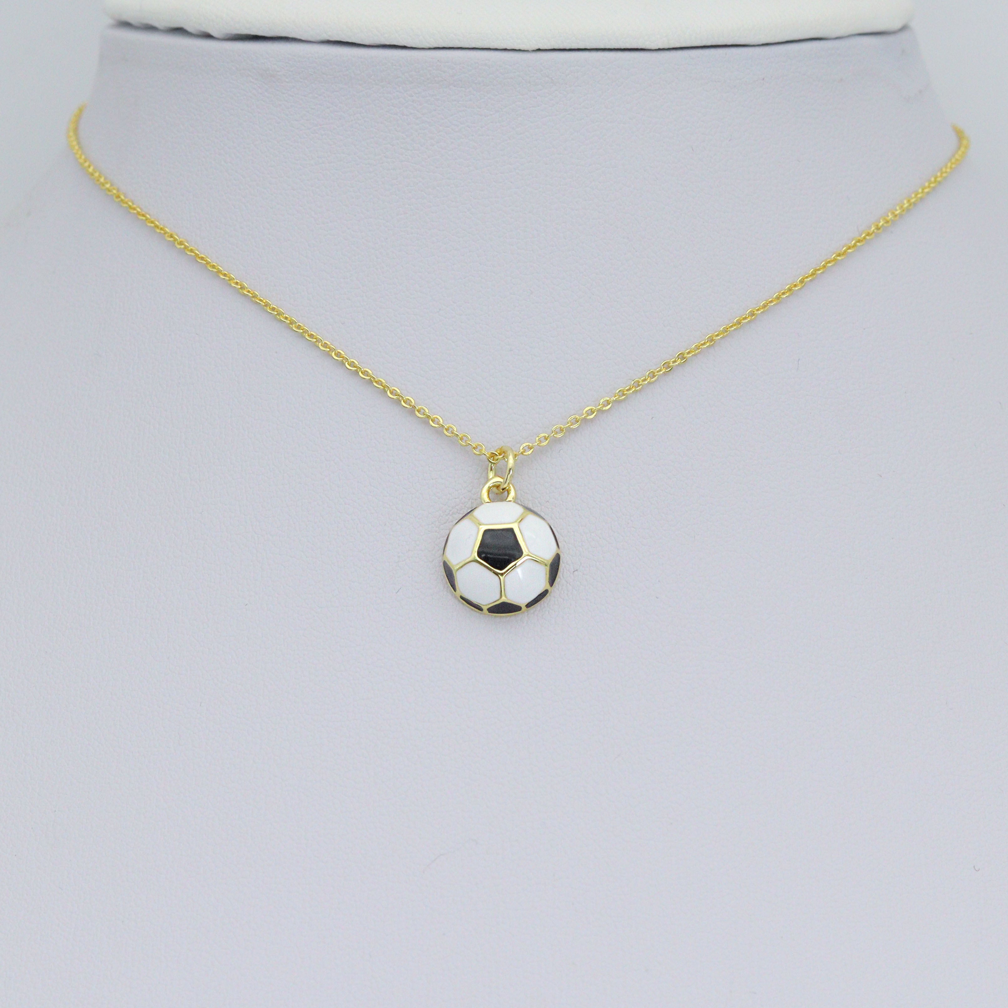Black White Enamel Soccer Shape Pendant, sku#F1354