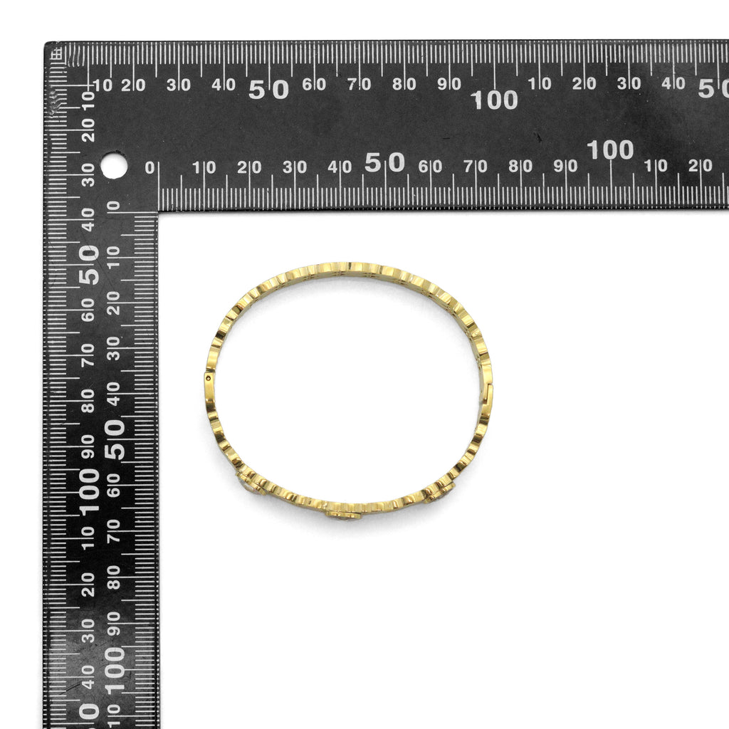 Clear Heart CZ Gold Silver Adjustable Bracelet, Sku#BXG11