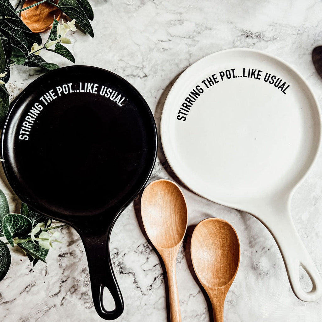 Spoon Rest And Wooden Spoon Set Custom Color Quote Choice Kitchen Gift