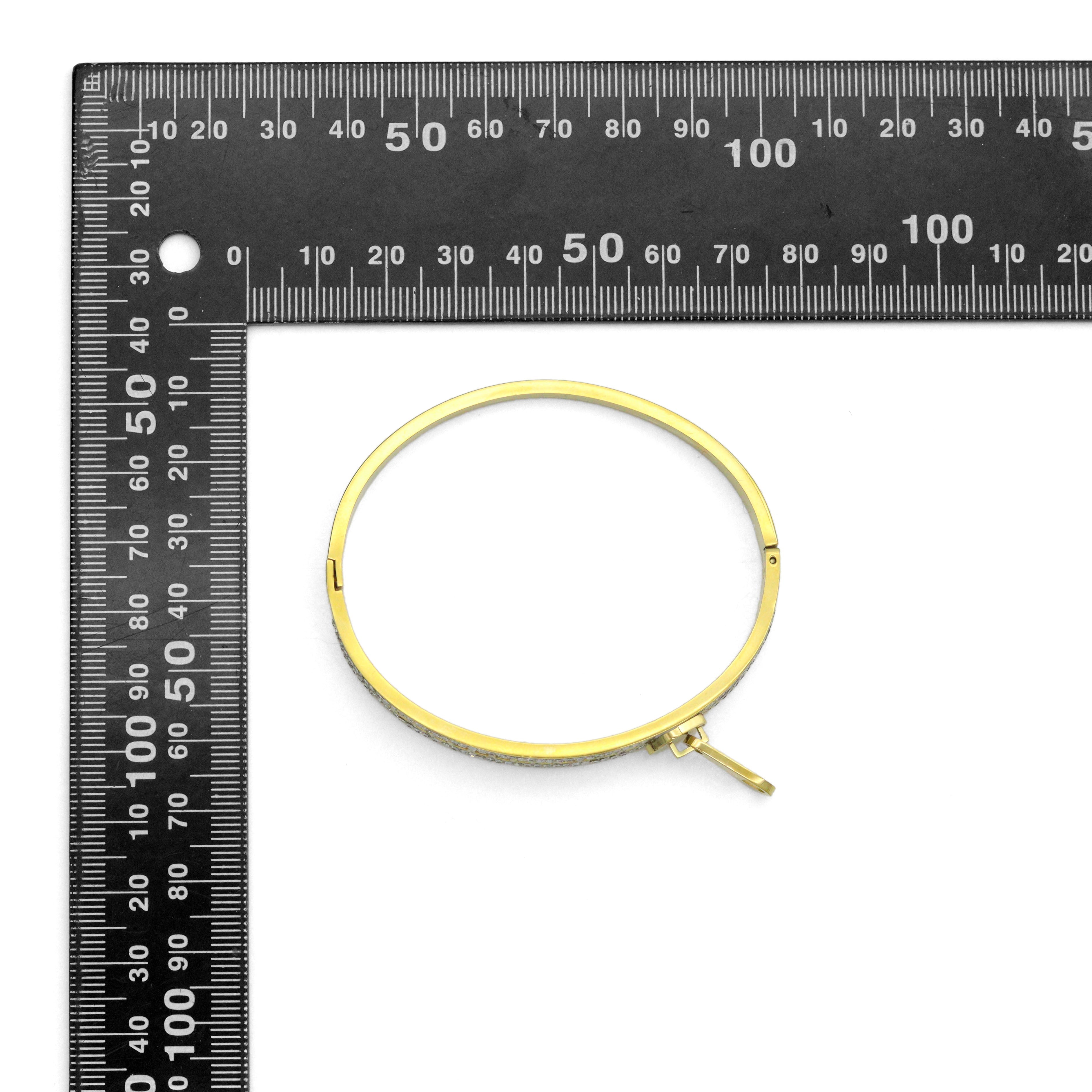 Gold Silver Stainless Steel Zipper CZ Pave  Bracelet, Sku#BXG10